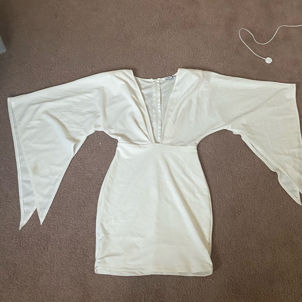 White low cut dress